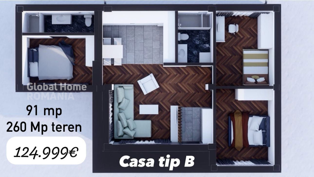 Casa 90MP | Afumati | 2 locuri de parcare | Complex Rezidential nou | Comision 0