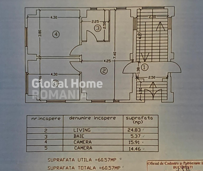 Apartament 3 camere 60MP | Bucurestii noi | Metrou Laminorului |
