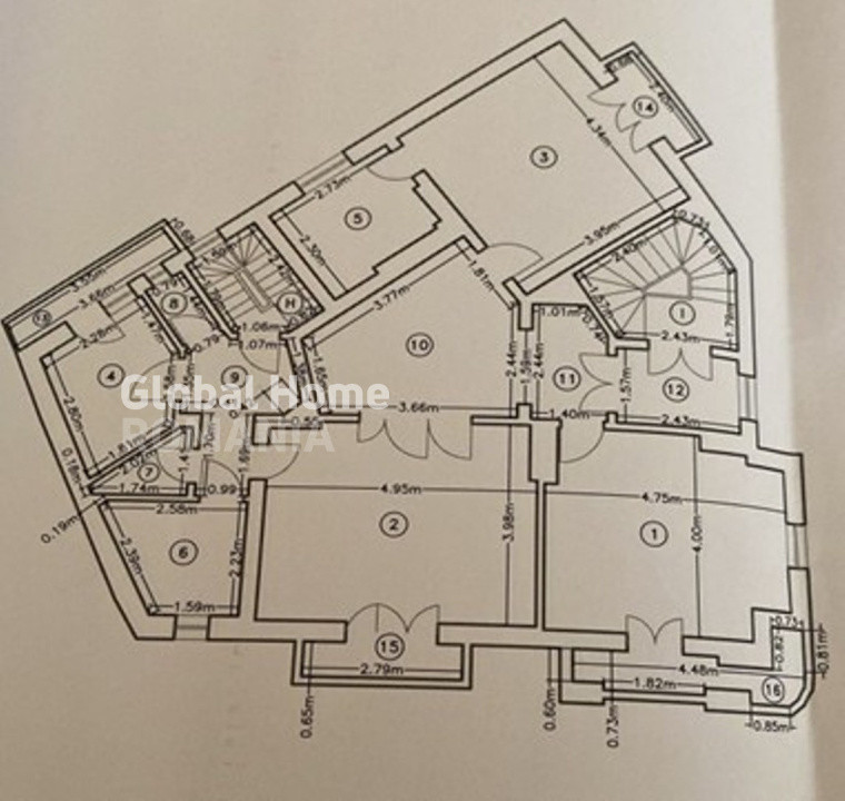 Spatiu birouri - 3 camere | Zona Cismigiu | Et. 2 – Cladire Interbelica | 107 MP